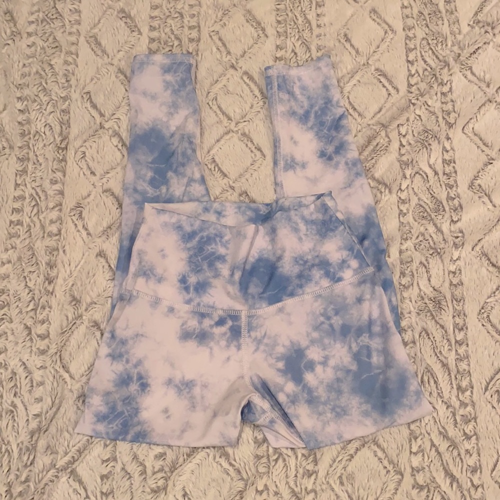 evolution and creation marble blue leggings